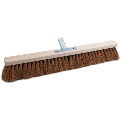 Balais coco longueur 600 mm avec sup. de manche métallique bois plat