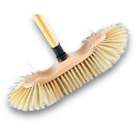 Balais ménage demi-tête  Garnissage soie blanche 65 mm  Sans manche - A l'unité - Avec manche 125 cm