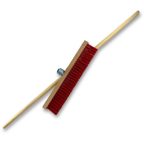 Balais rateau cantonnier 60 cm  PVC rouge  Douille plastique Ø 27 mm - A l'unité - 60 cm - Avec manche