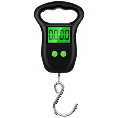 Balance à bagages, balance numérique portable, balance à bagages électronique, balance à bagages numérique portable 50 kg 10 g hameçon suspendu ruban à mesurer rétro-éclairage écran LCD pesée