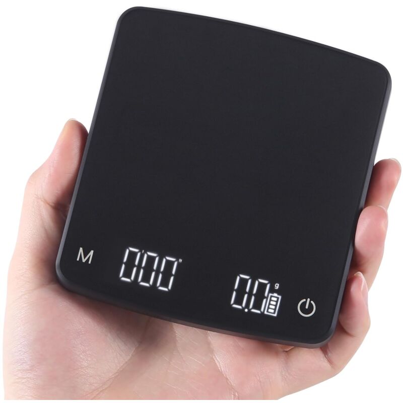 Balance à café avec minuterie automatique pour expresso et verser sur le café, 2kg/0.1g, rechargeable de type c, fonction Tare