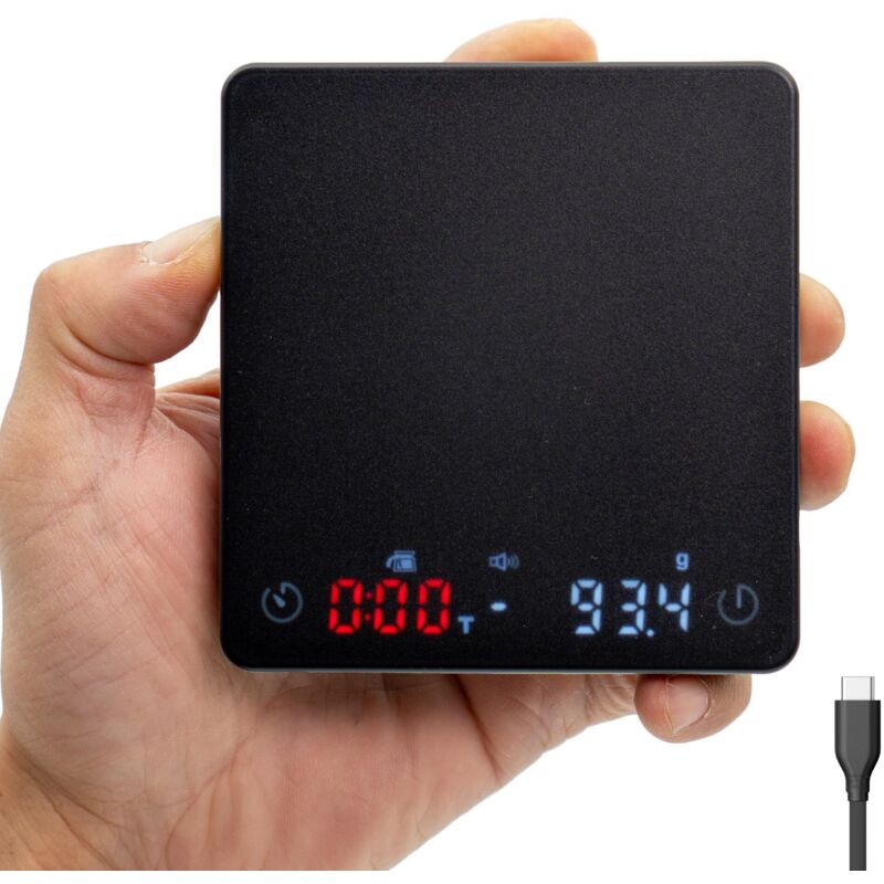 Balance à café Nano avec minuterie, balance à expresso avec tare automatique, capteur tactile et couvercle en silicone