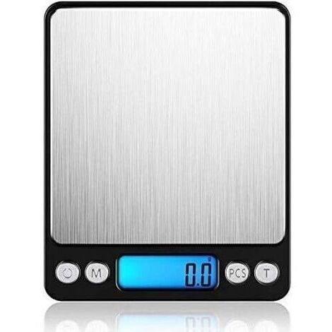Balance à grammes Portable, Balance de Cuisine numérique 500g/0.01 g, Balance électronique Professionnelle de Poche avec écran rétroéclairé, Noire
