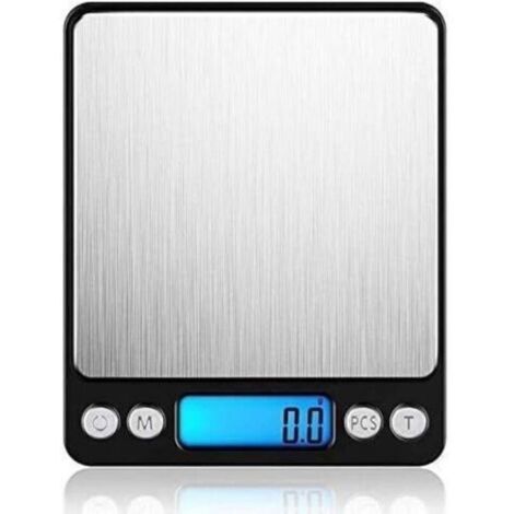 Balance à grammes Portable, Balance de Cuisine numérique 500g/0.01 g, Balance électronique Professionnelle de Poche avec écran rétroéclairé, Noire
