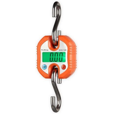 Balance à grue Weiheng, balance à bagages numérique, balance de cuisine, 3 unités de pesage, valeur en deux parties (0-100 kg / 50 g, 100-150 kg / 100 g, orange)