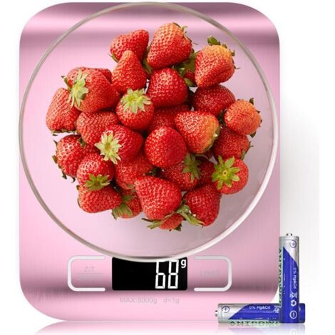 Balance Alimentaire, Balance de Cuisine Numérique Capacité de 22 lb/10 kg, 6 Unités avec Fonction Tare Balance Alimentaire pour la Cuisine, la Pâtisserie et la Préparation des Repas Or Rose