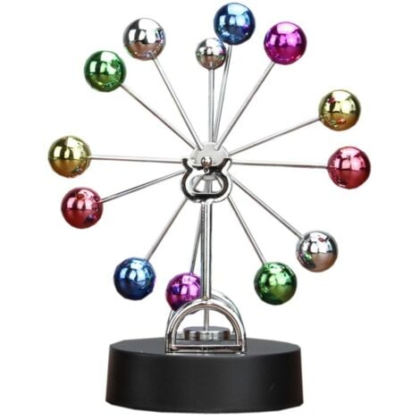 AOUGO Balance Ball Physik Wissenschaft Perpetuum Motion Simulation Perpetuum Mobile Riesenrad Büro Unterhaltung Dekoration Physik Pendel Bunte Kugel Spielzeug Dekoration