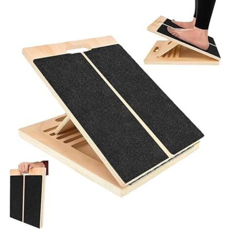 Balance Board in legno, estensore MOLLE regolabile con 5 angoli di inclinazione, tavola inclinata professionale, balance board portatile, piastra di inclinazione antiscivolo regolabile