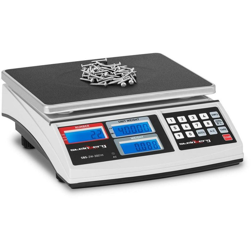 Balance compteuse blanche 30 kg / 1 g