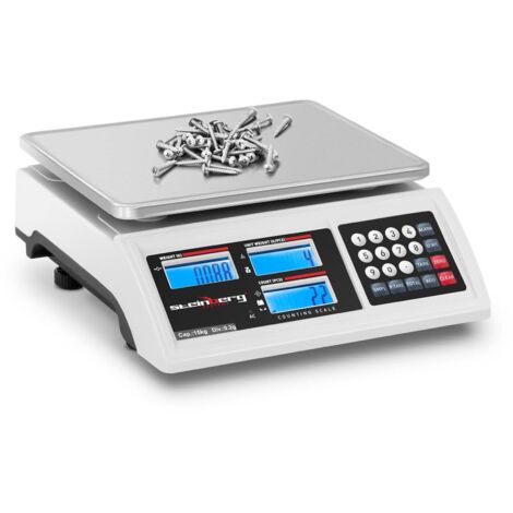 Balance Compteuse Précision Électronique Professionnelle Inventaire ≤15kg ±0,2g - Argent, Blanc