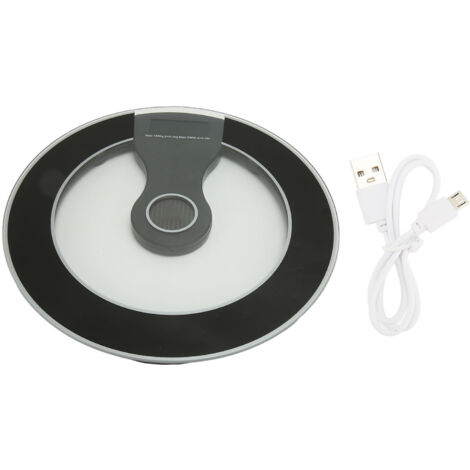 Balance Connectée Bluetooth avec Capteurs de Haute Précision, Écran LED et Recharge Solaire - Balance Personnelle Intelligente pour la Maison, 30 cm Noir