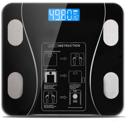 Balance connectée Bluetooth intelligente avec analyseur de composition corporelle intégré