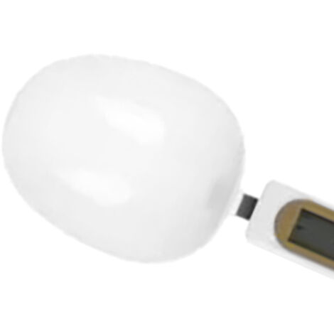 Balance cuisine électrique Spoon Scale 500g/0.1g avec trou suspendu pour café, farine, thé - ABS, blanc, CR2032 inclus