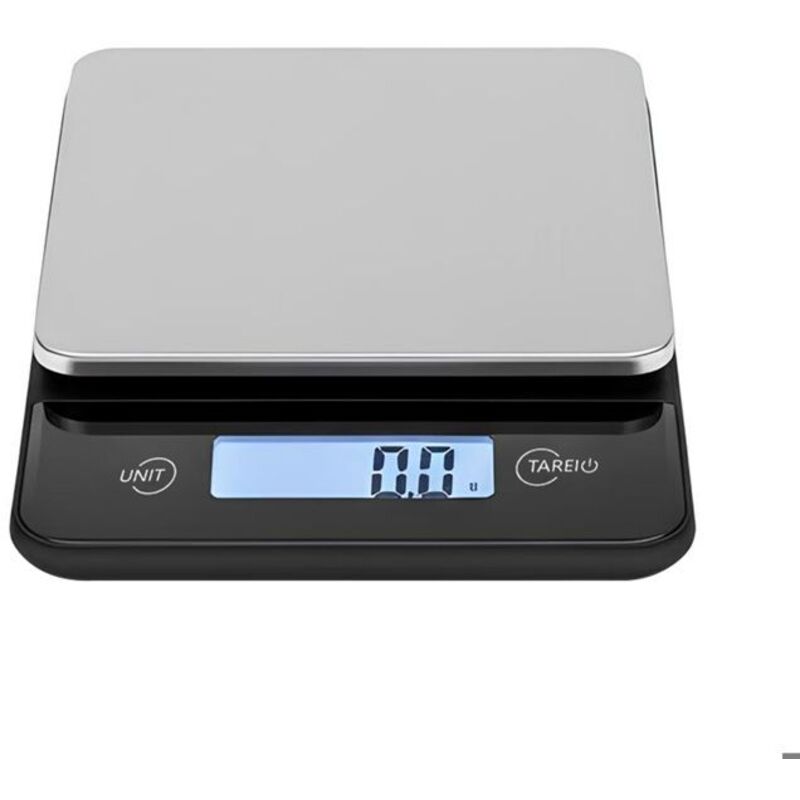 AVIZAR Balance Cuisine Electronique 5 Kg Avec Tare Pour Ingr&eacute;dients Secs Ou Liquides Noir / Argent