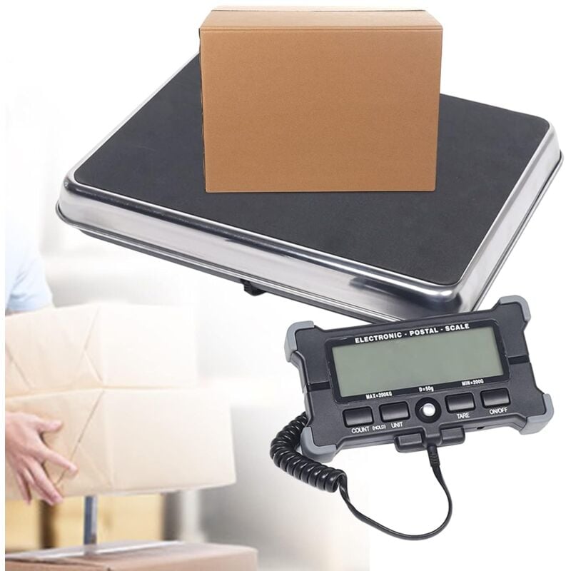 Balance de colis 200 kg / 50 g / balance postale / balance de table / balance plate-forme/Balance Numérique Écran lcd, plate-forme antidérapante en