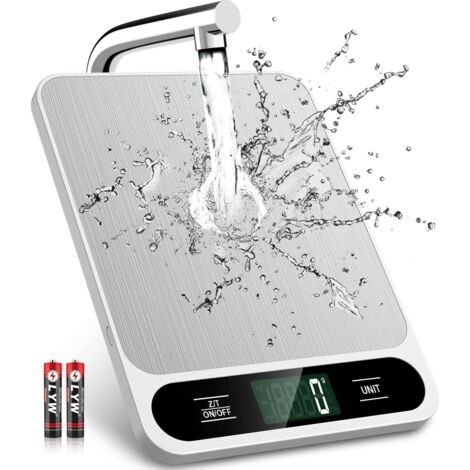Balance De Cuisine - 10 kg - Affichage Numérique LCD - Unités g/kg/lb/oz/ml - Plateau En Acier Inoxydable 304 - Fonction Tare - 1 pièce