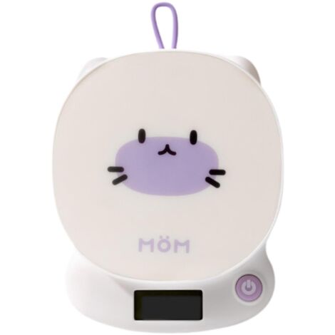 Balance de cuisine - 5 kg max, précision 0,1 g, jolis motifs d'animaux pour la pâtisserie, la cuisine et le café (Chat blanc)-AquaForge