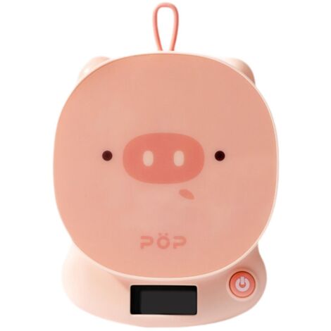 Balance de cuisine - 5 kg max, précision 0,1 g, jolis motifs d'animaux pour la pâtisserie, la cuisine et le café (Cochon rose)-AquaForge