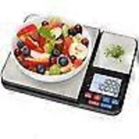 Balance de cuisine à double plateau, [10 kg/1 g], balance de cuisine de haute précision avec écran LCD.-AquaForge
