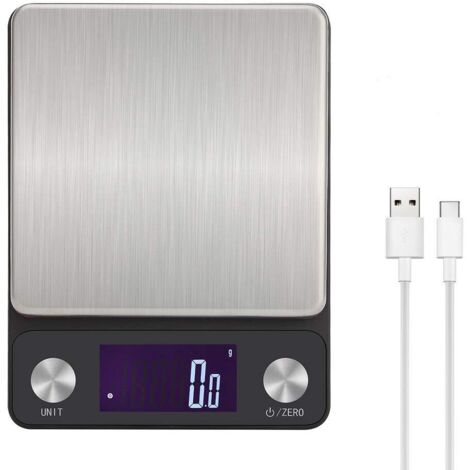Balance de cuisine, balance électronique numérique, rechargeable par USB, haute précision-AquaForge