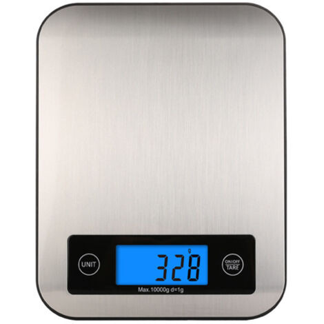 Balance de cuisine connectée, petite balance alimentaire en acier inoxydable, balance précise avec affichage LED, fonction grammes et onces, garantie de 5 kg par incréments de 1 g.-AquaForge