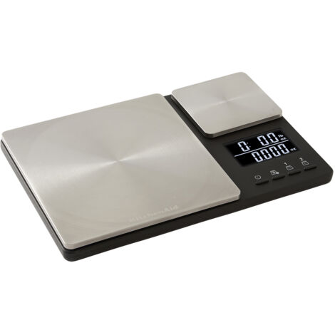 Balance de cuisine double plateforme en inox Global noire - 106,2 x 9,8 x 66,9 mm - KITCHENAID