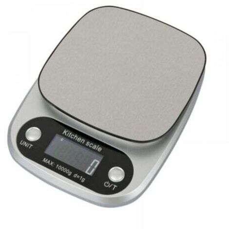 Balance de cuisine électronique 10 kg / 1 g en acier inoxydable, précise et compacte pour peser ingrédients et recettes