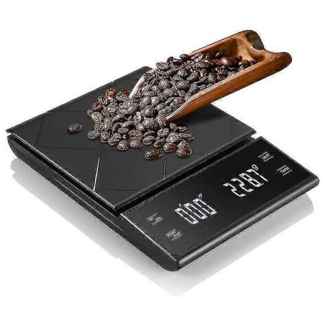 Balance de cuisine électronique, balance à café numérique portable avec minuteur, affichage LED haute précision, balance pour usage domestique-AquaForge