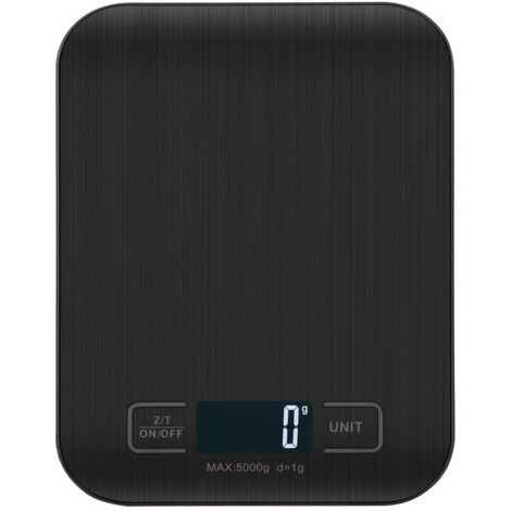Balance de cuisine électronique, balance numérique professionnelle (10 kg) - Mesure précise au 1 g près, avec écran LCD et fonction tare (noire)-AquaForge