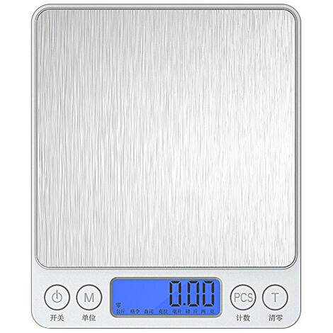 Balance de cuisine électronique de haute précision 3 kg/0,1 g, idéale pour la pâtisserie et la cuisine (fonctionne sur piles)-AquaForge