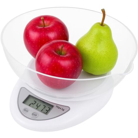 Balance de cuisine électronique de haute précision, capacité de charge 5 kg, capacité du bol 800 ml, 5 unités et fonction tare-AquaForge