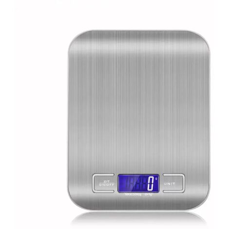 Balance de cuisine électronique numérique avec affichage LED, 10 kg, 5 kg/1 g, panneau en acier inoxydable, outil de pesage pour la maison, les bijoux, les aliments et les en-cas-AquaForge