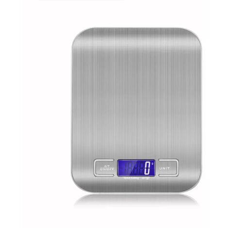 Balance de cuisine électronique numérique avec affichage LED, 10 kg, 5 kg/1 g, panneau en acier inoxydable, outil de pesage pour la maison, les bijoux, les aliments et les en-cas-AquaForge