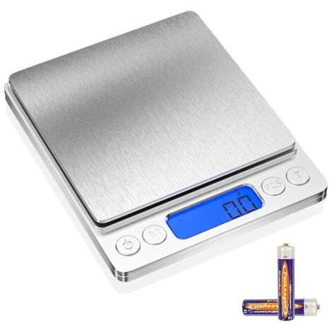 Balance de cuisine électronique numérique en acier inoxydable 3 kg/0,1 g avec affichage LCD 6 unités, idéale pour la cuisine, la pâtisserie et le mélange.-AquaForge