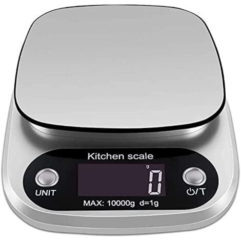 Balance de cuisine électronique numérique, plateau de pesée en acier inoxydable, balance de cuisine électronique de haute précision 10 kg.