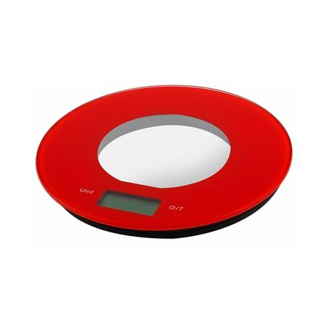 BALANCE DE CUISINE ÉLECTRONIQUE RONDE ROUGE - 5 KG