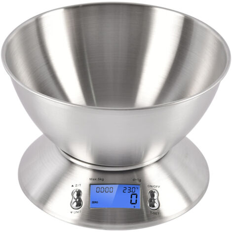 balance de cuisine en acier inoxydable -Il est doté d'un verre doseur amovible et d'un grand écran rétroéclairé.