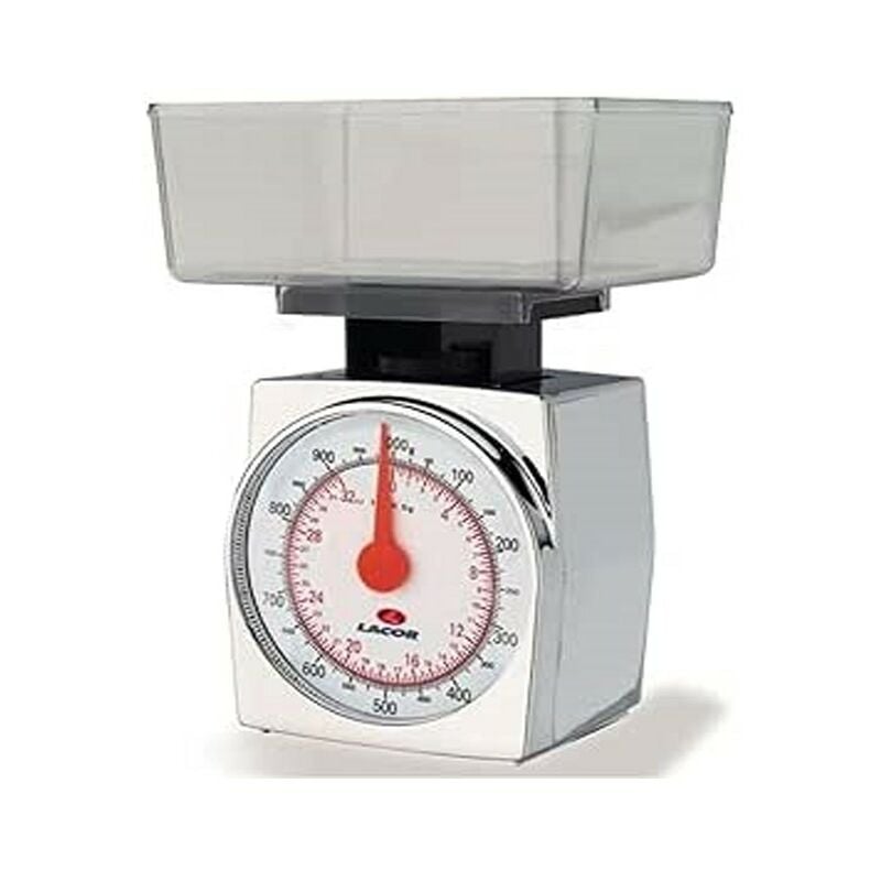 Balance de cuisine en plastique chromé 1 kg avec graduation de 5 grammes, 10 x 10 x 10 cm