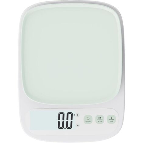 Balance de cuisine minimaliste et précise, Capacité de 10 kg, graduation de 1 g (0,035oz), grand écran LCD, fonction tare et unité ml Vert (10 kg/1 g)