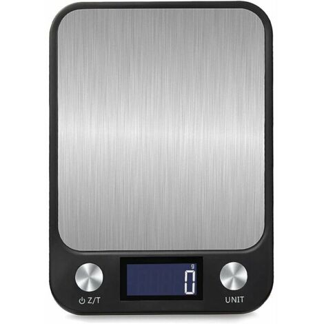 Balance de cuisine numérique 1 g-10 kg avec écran tactile, chargement USB, affichage LCD lumineux, haute précision, noire-AquaForge