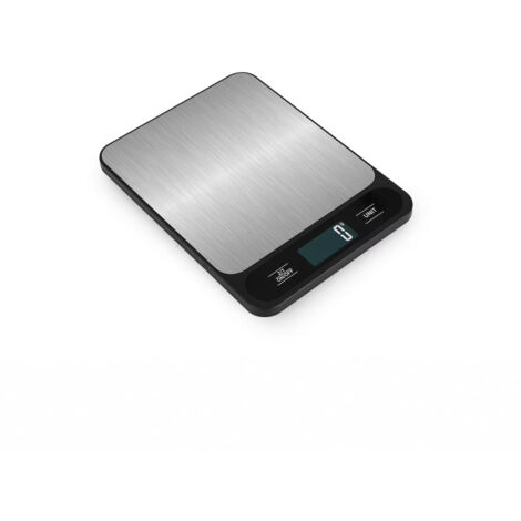 Balance de cuisine numérique 10 kg, acier inoxydable noir –
