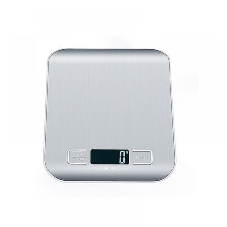 Balance de cuisine numérique 10 kg, plateau en acier inoxydable, chargement USB, précise, compacte et portable.-AquaForge