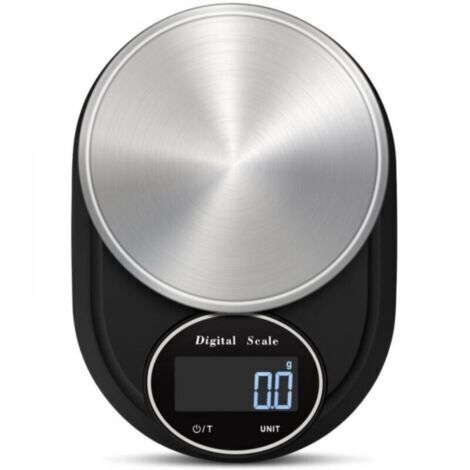 Balance de cuisine numérique 2 kg/0,1 g Acier inoxydable Noir/argent