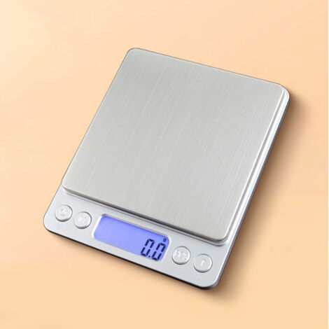 Balance de cuisine numérique 3 kg, précision 0,1 g, plateau en acier inoxydable, piles incluses-AquaForge