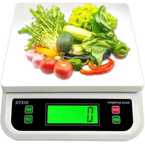 Balance de cuisine numérique 30 kg/1 g - Balance alimentaire avec écran LCD - Balance numérique avec 6 unités g/kg/lb/oz/tl/ct - Balance de précision avec fonction tare - Balance alimentaire pour