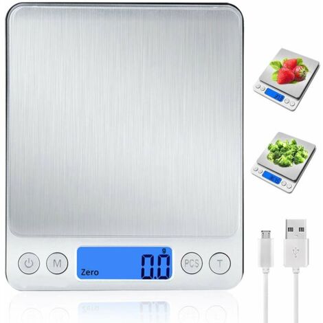 Balance de cuisine numérique avec chargeur USB, balance numérique professionnelle avec 9 unités de conversion, fonction tare, KLB-AquaForge