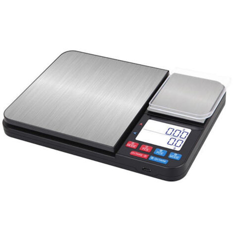 Balance de cuisine numérique avec double plateau de pesée : 10 kg/1 g et 500 g/0,01 g-AquaForge