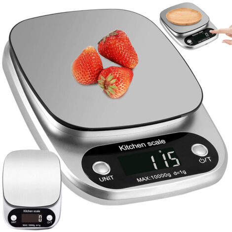 Balance de cuisine numérique avec écran LCD - Balance de précision jusqu'à 10 kg/1 g-AquaForge