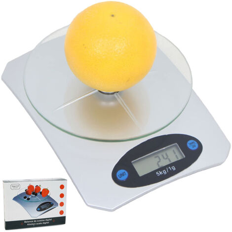 Balance de cuisine numérique avec plateau, échelle 5 kg/1 g.-AquaForge
