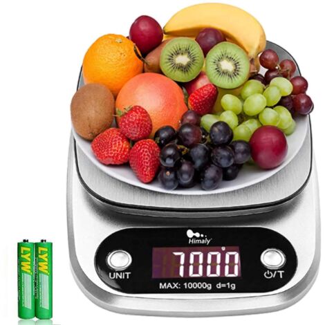 Balance de cuisine numérique de haute précision, plateau en acier inoxydable pour une mesure précise et design élégant, balance alimentaire numérique professionnelle 10 kg/1 g-AquaForge